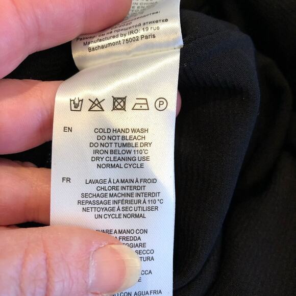 IRO Club black silver metallic asymmetrical neckline dress size 36 or Small NWT - Picture 11 of 14